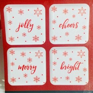 Holiday Snowflake Appetizer Plates Set of 4 NWT